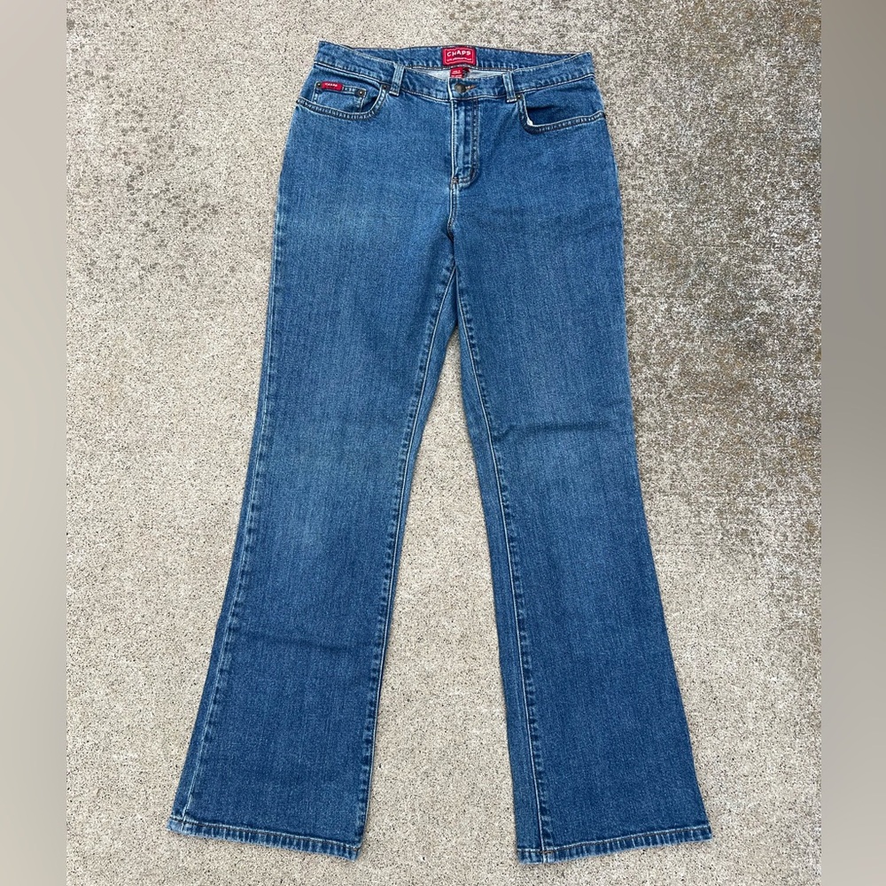 Vtg Chaps Bootcut Jeans Sz 6‎ Blue Denim Grunge Retro Streetwear Western Cotton